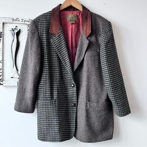 Vintage JL Colebrook Eclectic Grandpa Academia Wool Tweed Herringbone Blazer L